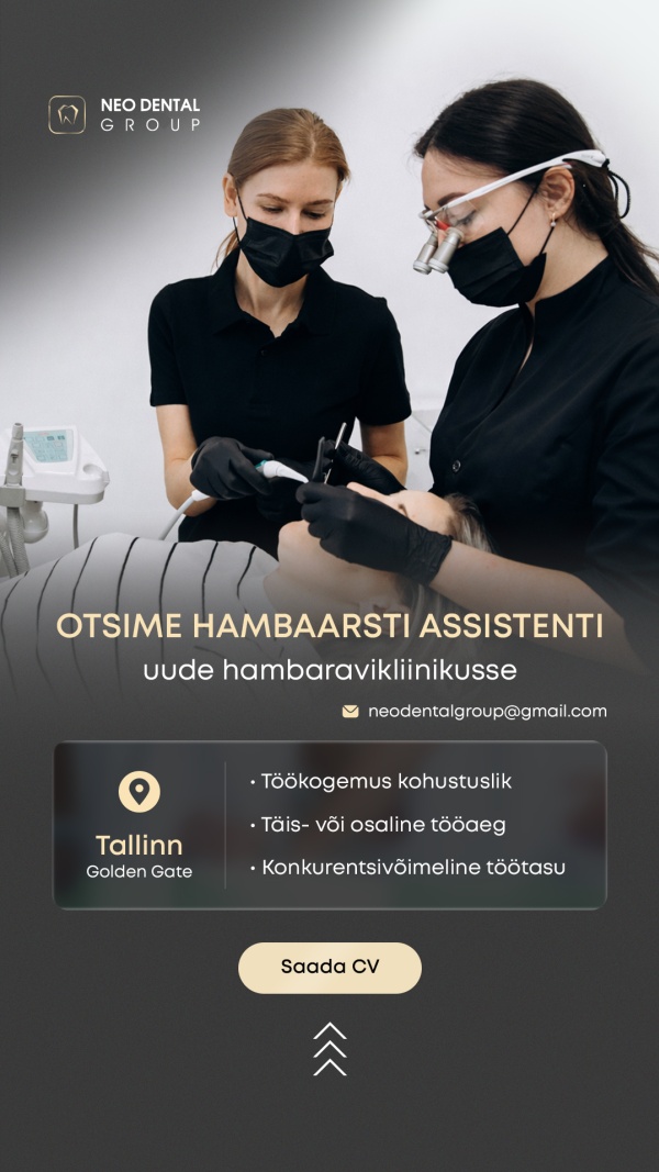 Hambaarsti assistent ja steriliseerija Tallinnas