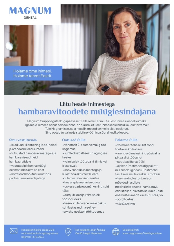 hambaravitoodete müügiesindaja