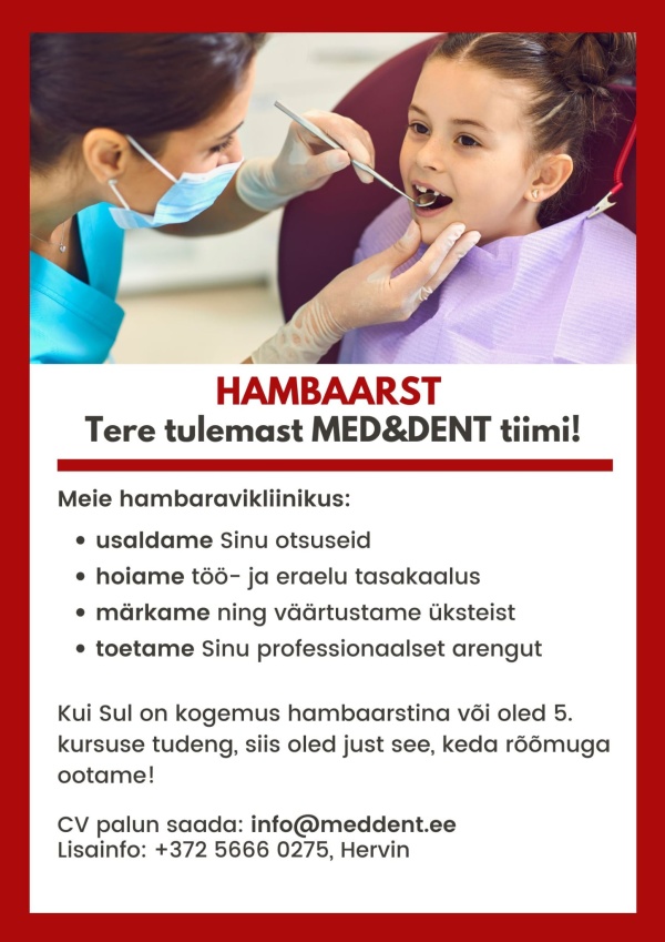 TÖÖPAKKUMINE HAMBAARSTILE TARTUS