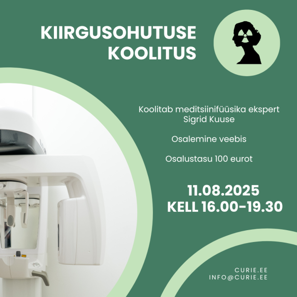 Kiirgusohutuskoolitus - 11.08.2025
